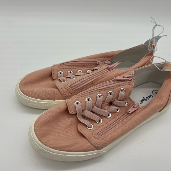 Cat & Jack Girls Lucian Double Zipper Closed Toe Sneakers Size 5 Blush Pink - Picture 4 of 6